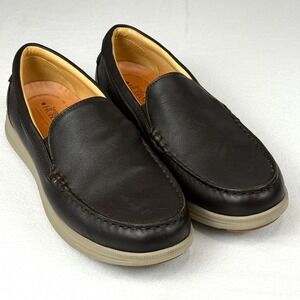 Samuel Hubbard Mens Dark Brown Leather Slip On‎ Loafer Casual Comfort Shoes 11.5